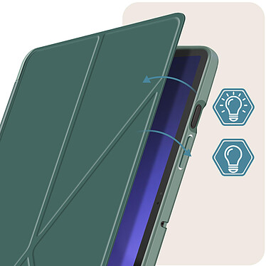 Acheter Avizar Étui pour Samsung Galaxy Tab S9 Plus Clapet Origami Support Différents Angles  Vert Foncé