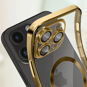 Avizar Coque MagSafe pour iPhone 14 Pro Silicone Protection Caméra  Contour Chromé Or pas cher