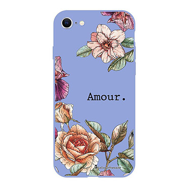 LaCoqueFrançaise Coque iPhone 7/8/ iPhone SE 2020 Silicone Liquide Douce lilas Amour en fleurs
