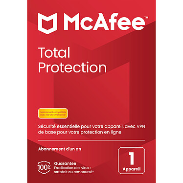 McAfee Total Protection - Licence 1 an - 1 poste - A télécharger