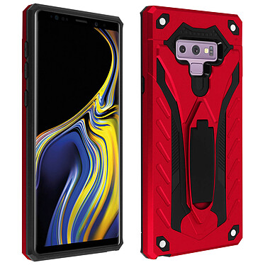 Avizar Coque Galaxy Note 9 Protection Bi-matière Antichoc Fonction Support - rouge