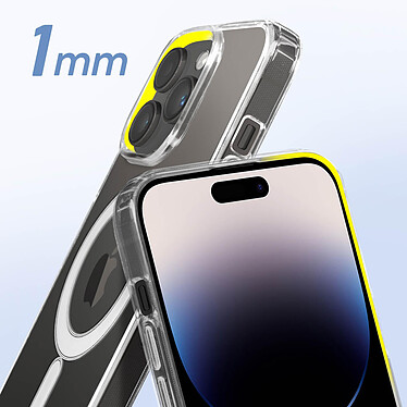 Avizar Coque pour iPhone 14 Pro Max Bi-matière Antichoc Compatible MagSafe  Transparent pas cher