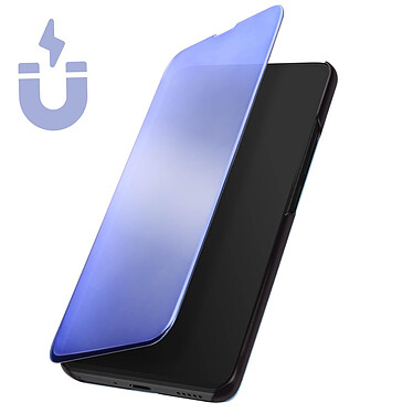 Avizar Étui Clear View pour Xiaomi Poco F5 Pro Clapet Miroir Fonction Support  Bleu pas cher