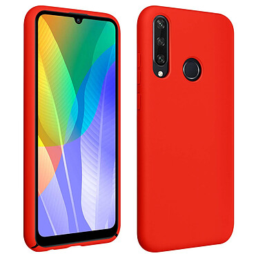Avizar Coque Huawei Y6p Silicone Semi-rigide Finition Soft Touch Rouge