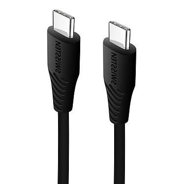 Swissten Câble USB-C vers USB-C Charge rapide 3A Synchronisation 0,4m  Noir