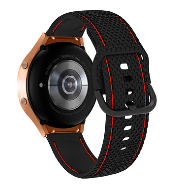 Avizar Bracelet pour Galaxy Watch 5 / 5 Pro / 4 Silicone Coutures Bicolore  Noir / Rouge