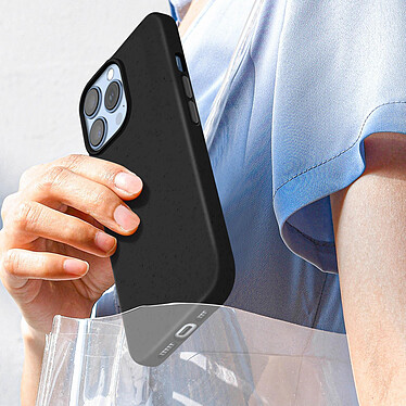 Acheter Avizar Coque pour iPhone 15 Pro Silicone gel Anti-traces Compatible QI 100% Recyclable  Noir
