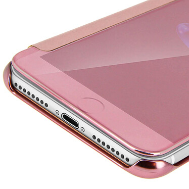Avizar Housse Etui Folio Miroir Rose iPhone 7 Plus / iPhone 8 Plus Clapet translucide pas cher