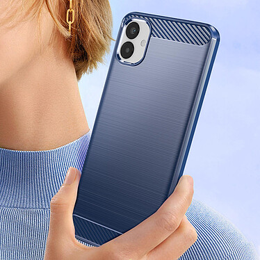 Avizar Coque pour Samsung Galaxy A05 Effet Carbone Silicone Flexible Antichoc  Bleu Nuit pas cher