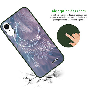 Avis Evetane Coque iPhone Xr Silicone Liquide Douce vert kaki Lune Attrape Rêve