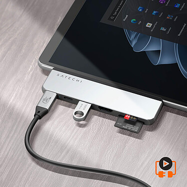 Avis Satechi Hub pour Microsoft Surface Pro 9, USB USB-C HDMI 4K Lecteur Carte