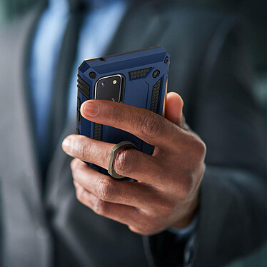Avis Avizar Coque Samsung Galaxy Note 10 Lite Antichoc Bi-matière Bague Support bleu nuit