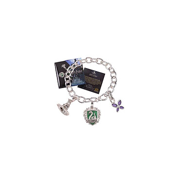 Harry Potter - Bracelet avec pendentifs plaqué argent Lumos Slytherin