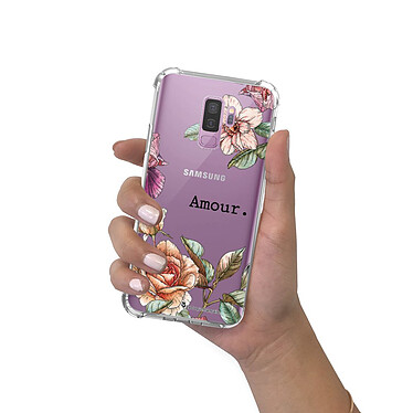 LaCoqueFrançaise Coque Samsung Galaxy S9 Plus anti-choc souple angles renforcés transparente Motif Amour en fleurs pas cher