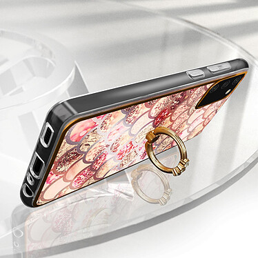 Avis Avizar Coque Samsung S20 FE Bi-matière avec Bague de Maintien Motif Écaille Rose