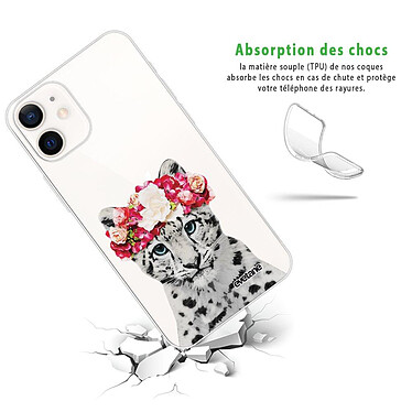 Avis Evetane Coque iPhone 12 mini silicone transparente Motif Leopard Couronne ultra resistant