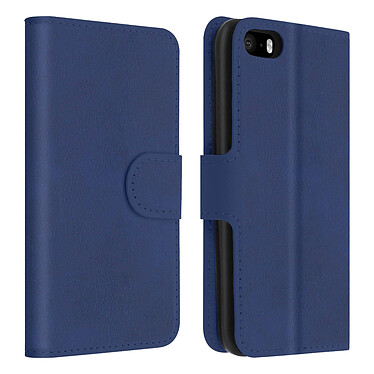Avizar Étui portefeuille iPhone 5 / 5S / SE protection intégrale - Bleu