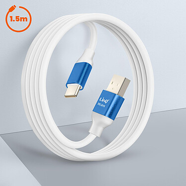 Avis LinQ Câble USB vers USB C Fast Charge 3A Synchronisation Longueur 1.5m Bleu