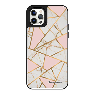 LaCoqueFrançaise Coque iPhone 12/12 Pro miroir Marbre Rose Design