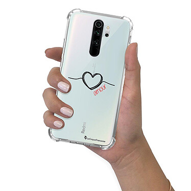 LaCoqueFrançaise Coque Xiaomi Redmi Note 8 Pro anti-choc souple angles renforcés transparente Motif Coeur Noir Amour pas cher
