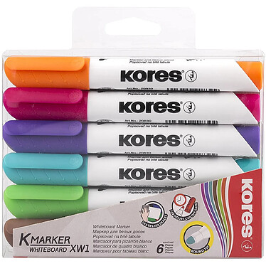 KORES Etui de 6 Marqueur pour tableau blanc K MARKER XW1, pointe ogive