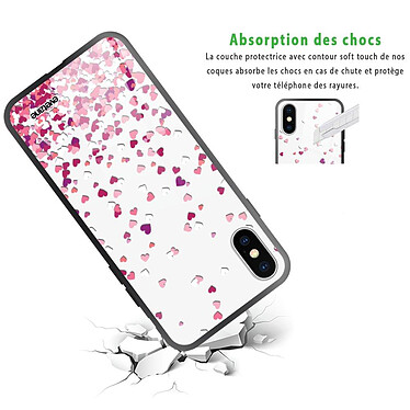 Avis Evetane Coque iPhone X/Xs Coque Soft Touch Glossy Confettis De Coeur Design