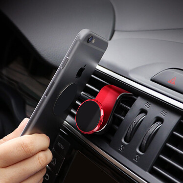 Avizar Support voiture Smartphone Système aimanté Fixation grille d'aération - Rouge pas cher
