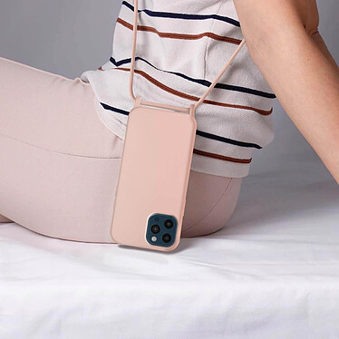 Avis Avizar Coque Cordon pour iPhone 12 Pro Max Semi-rigide Lanière Tour du Cou 80cm  rose