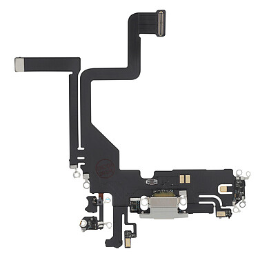Clappio Connecteur de Charge pour iPhone 14 Pro, Port Lightning + Microphone Argent