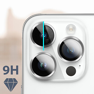 Avis Avizar Film Caméra iPhone 14 Pro et 14 Pro Max Dureté 9H Contour Métal argent  Transparent