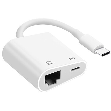 Avizar Adaptateur USB-C vers Ethernet + USB-C Charge et Connexion internet stable  Blanc