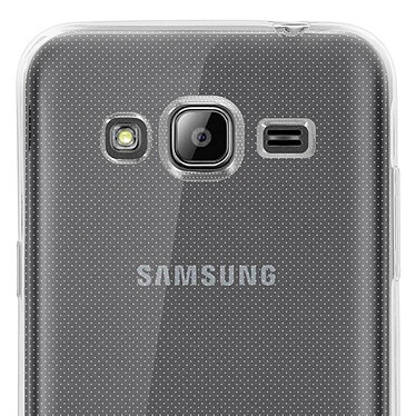 Avizar Coque Silicone Gel + Film Verre Trempé Samsung Galaxy J3 Transparent pas cher
