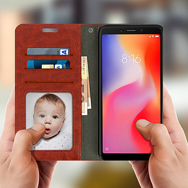 Avis Avizar Housse Xiaomi Redmi 6 / 6A Etui Folio Portefeuille Fonction Support - Marron
