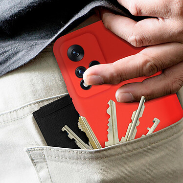 Avizar Coque pour Xiaomi Redmi Note 11 Pro Plus Silicone Semi-rigide Finition Soft-touch Fine  rouge pas cher