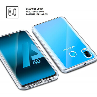 Acheter Evetane Coque Galaxy A40 360° intégrale protection complète avant arrière silicone transparente Motif