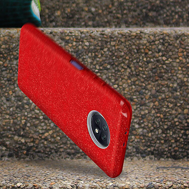 Avizar Coque Xiaomi Redmi Note 9T 5G Paillette Amovible Silicone Semi-rigide Rouge pas cher