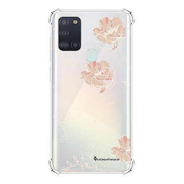 LaCoqueFrançaise Coque Samsung Galaxy A21S Silicone antichocs Solides coins renforcés  transparente Motif Fleurs Blanches