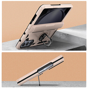 Avis Avizar Coque pour Samsung Galaxy Z Fold 5 Hybride Bague Support Magnétique  Beige