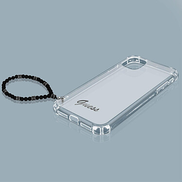 Acheter Guess Coque pour iPhone 12 Pro Max Transparent avec Bijou à perles Bracelet Noir