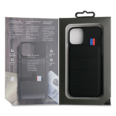 Muvit Coque pour iPhone 11 SMART CARD FOLIO Noir pas cher