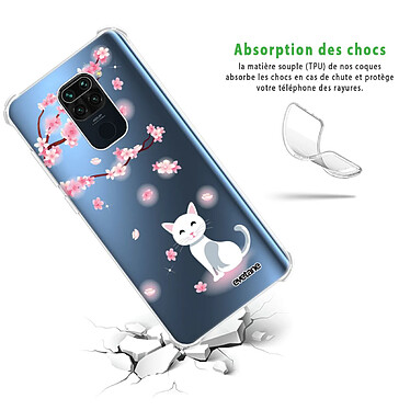 Avis Evetane Coque Xiaomi Redmi Note 9 anti-choc souple angles renforcés transparente Motif Chat et Fleurs