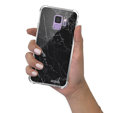 Evetane Coque Samsung Galaxy S9 anti-choc souple angles renforcés transparente Motif Marbre noir pas cher