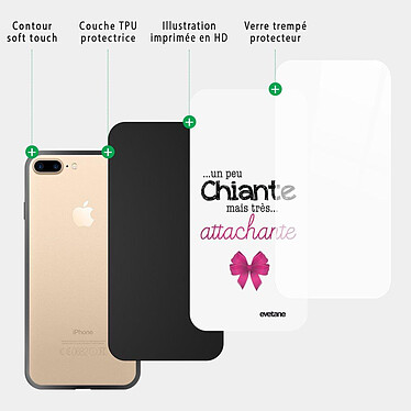 Acheter Evetane Coque iPhone 7 Plus/ 8 Plus Coque Soft Touch Glossy Un peu chiante tres attachante Design