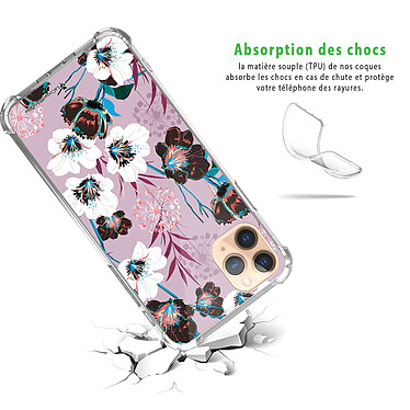 Avis LaCoqueFrançaise Coque iPhone 11 Pro anti-choc souple angles renforcés transparente Motif Fleurs parme