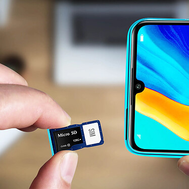 Acheter Clappio Tiroir Carte Sim et Micro SD Huawei P30 Lite Pièce de Rechange Compatible Bleu