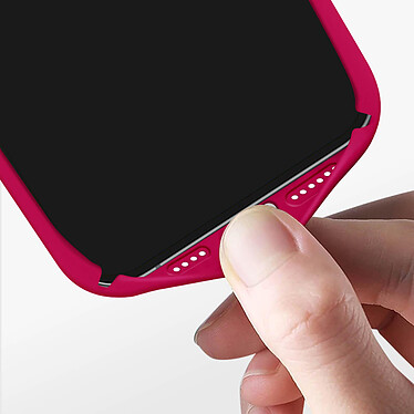 Avizar Coque pour iPhone 15 Pro Max Silicone Semi-rigide Finition Douce au Toucher Fine  Fuchsia pas cher