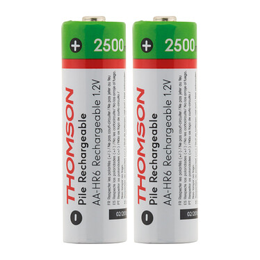 Pack 2x piles rechargeables HR06 AA 2500 mAh - Thomson