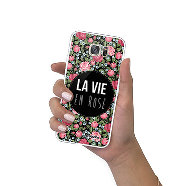 Evetane Coque Samsung Galaxy S7 360 intégrale transparente Motif La Vie en Rose Tendance pas cher