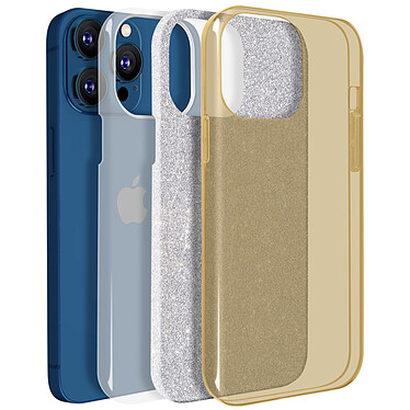 Avis Avizar Coque iPhone 13 Pro Paillette Amovible Silicone Semi-rigide dorée