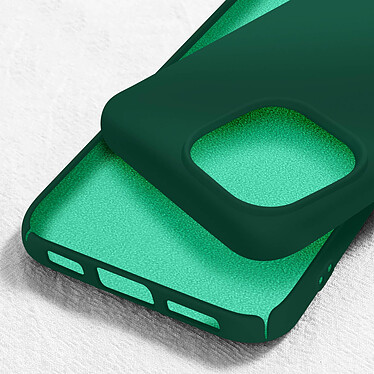 Avizar Coque pour iPhone 15 Pro Silicone Premium Semi rigide Finition Mate Douce  Vert foncé pas cher